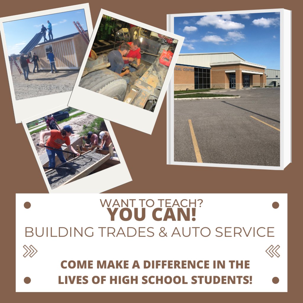 Want to help pass along skills to the next generation in Auto Service and Building Trades? Come work with an amazing team! No previous education experience required. You just need 3+ years of verifiable experience in the industry. Send your resume to employment@pltc.edu