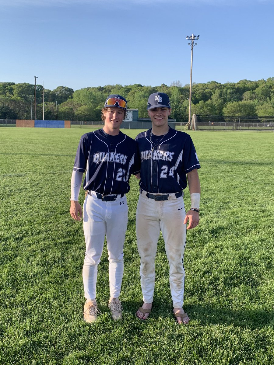 Great job on Saturday by Quakers Davis Johnson and Tucker DeWolf. They represented MB Baseball extremely well in the RIBCA All Star Game. 

Davis was the starting catcher and went 2-for-2 with a double and triple. 

Tucker pitched a 1-2-3 inning with 2 Ks.

#MBPride #MBbaseball