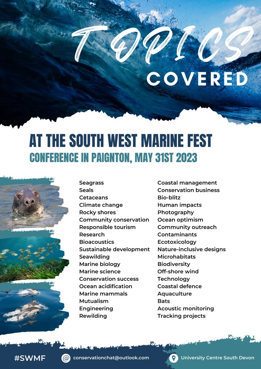 Not long to go until the South West Marine Fest conference. We have some amazing speakers lined up. If you have a passion for marinelife and want to learn more about threats and conservation, be sure to join us. #swmf23 #devon #WhatsonDevon #boosttorbay eventbrite.co.uk/e/the-south-we…