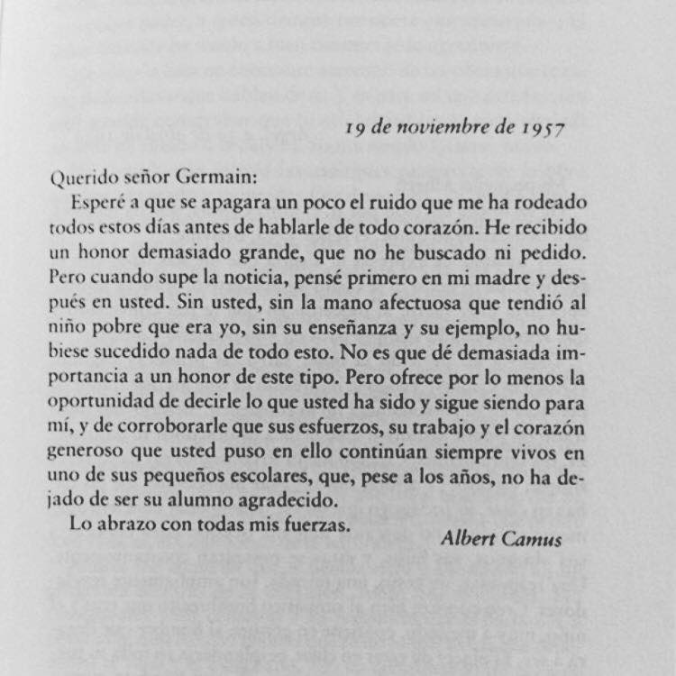 Palabra_al_dia's tweet photo. Carta de Albert Camus a su profesor de primaria tras recibir el Premio Nobel de Literatura. #DiaDelMaestr@ https://t.co/9t738Kt3Ol