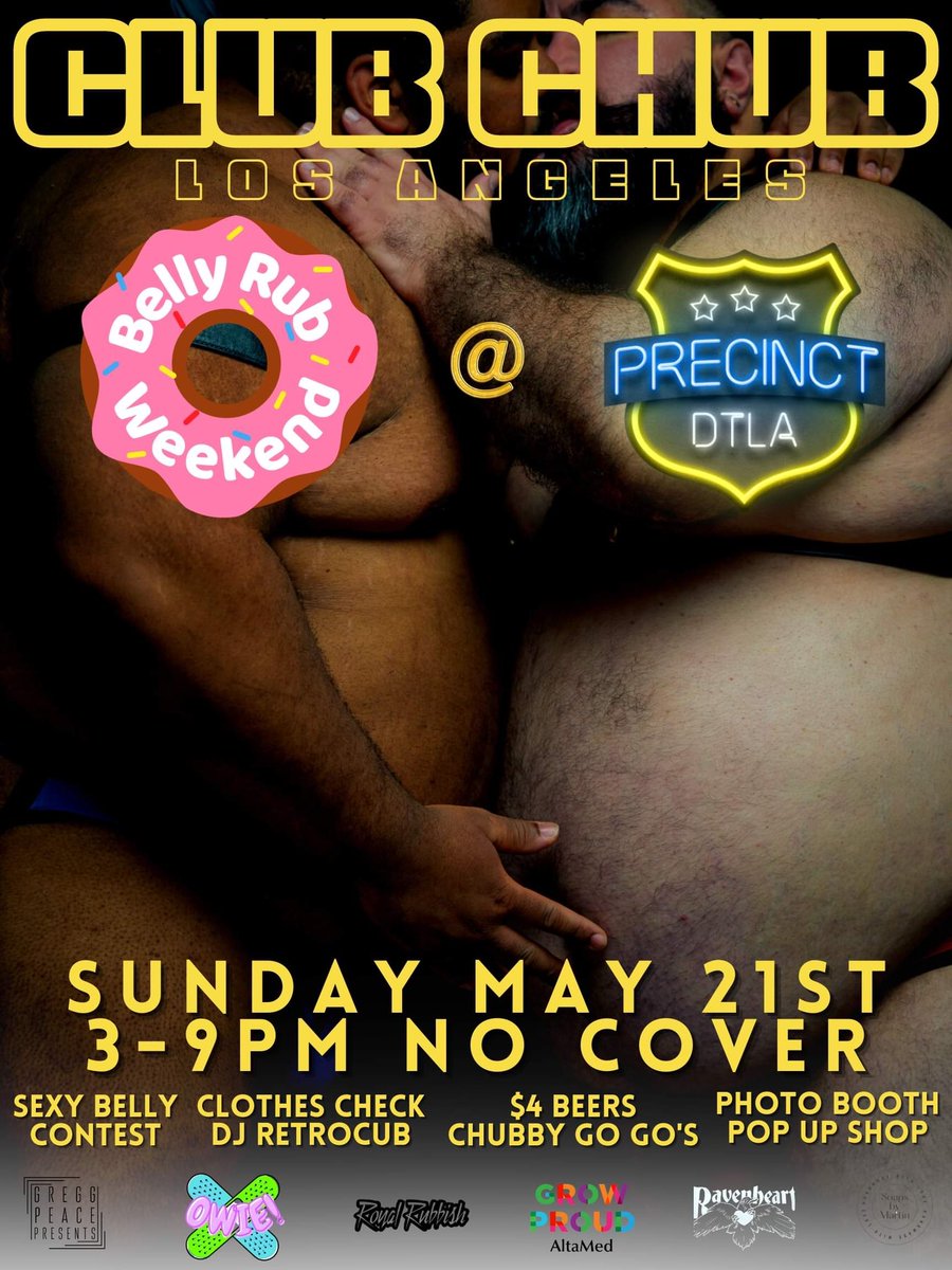 greggpeace's tweet photo. Los Angeles, see you Sunday from 3-9pm at @precinctdtla @BellyRubWeekend
#chubforchaser #chubsofinstagram #chub #chubby #chubbybear #instagood #instagay #beardsofinstagram #bearscubsnbeards #growlr #biggercity #scruff #chasabl #chubbyandsingle #chuboftheday #gaychubs https://t.co/vKtUk8oyRh