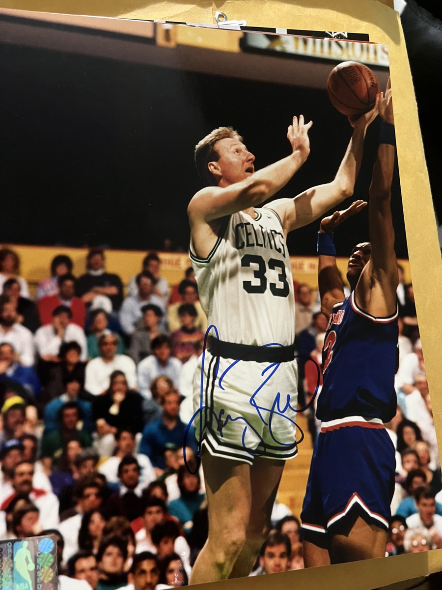 thecrassceiling's tweet image. My dad owned a sports card store in the 90s and was a collector of all kinds of treasures so going through his stuff is such a trip bc it’s like broken watches, pogs, stamps, and then Kobe Bryant cards or a signed Larry Bird picture. Wild.