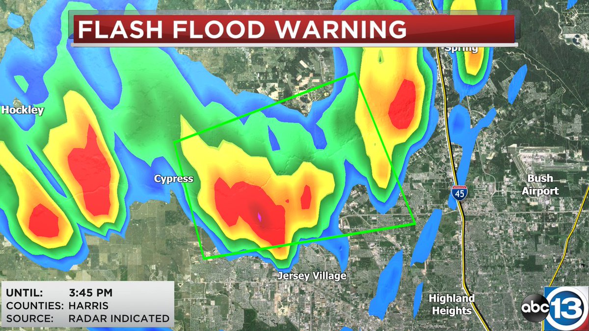 abc13weather's tweet photo. A Flash Flood Warning is in effect for Harris Co. through May 15 3:45PM.

More info: https://t.co/pA4xYqyX2v https://t.co/Y4BVQYDiTc
