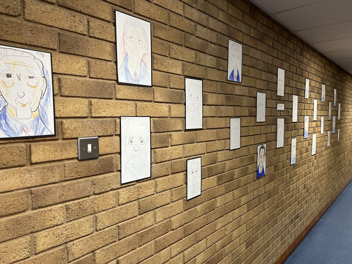 NorthowramPS's tweet photo. As part of our Coronation Celebrations, our talented Year 6 children created some portraits of the newly crowned King @RoyalFamily https://t.co/Q55RT675bi