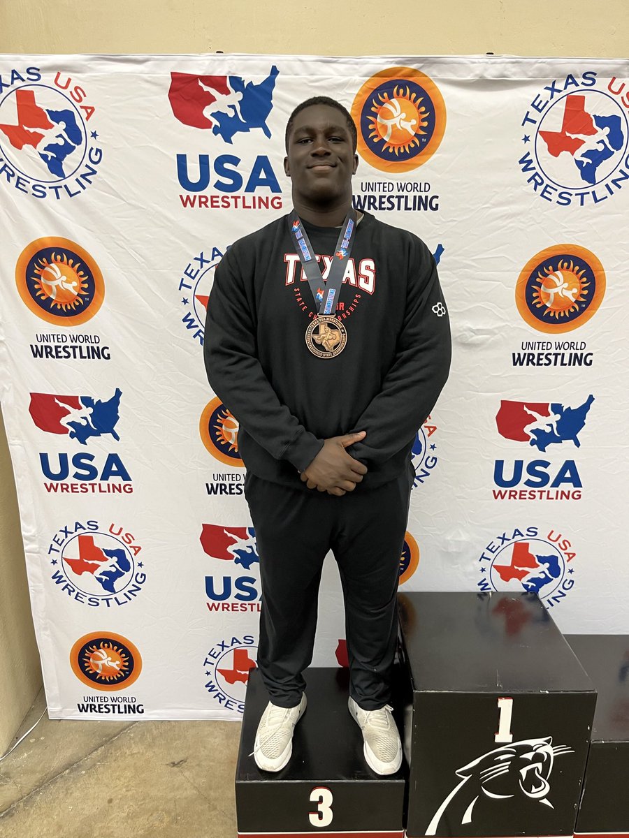 Words cannot describe how I feel at this moment! After a tough tournament, I placed 3rd in Greco Roman, and I am the Texas Heavyweight Freestyle Wrestling State Champion!!!This means I have qualified for the USA National Team and will get to represent Team Texas!!🥇💍🤼‍♂️