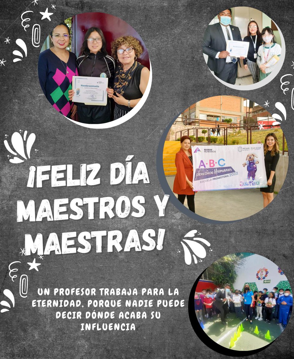 DianaStephanyLG's tweet photo. En este día especial, reconocemos la dedicación y el compromiso de los maestros👨🏻‍🏫 y maestras👩🏻‍🏫 de #AtizapánDeZaragoza quienes trabajan en equipo con nosotros para construir un futuro más justo y equitativo para nuestros #humanitos 
¡Feliz Día Maestras y Maestros!
#DíaDelMaestro https://t.co/dJRH2iYP8F