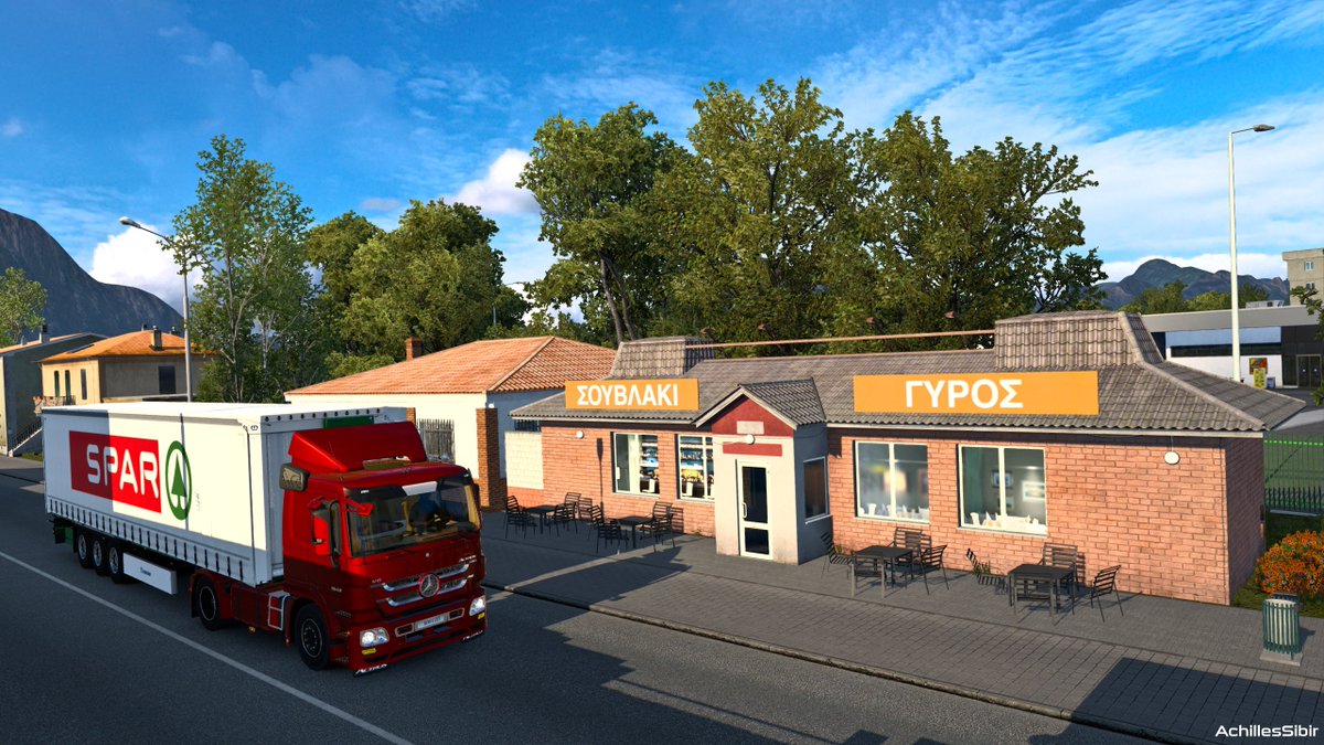 AchillesSibir's tweet photo. ProMods 2.65
Komotini (GR) #2
Some gyros and souvlaki for the trip...😄😜
#ets2 #EuroTruckSimulator2 #BestComunityEver #SCSsoftware #achillessibir #promods #ProModsETS2 #Dotecmods https://t.co/daSTJk5pqr