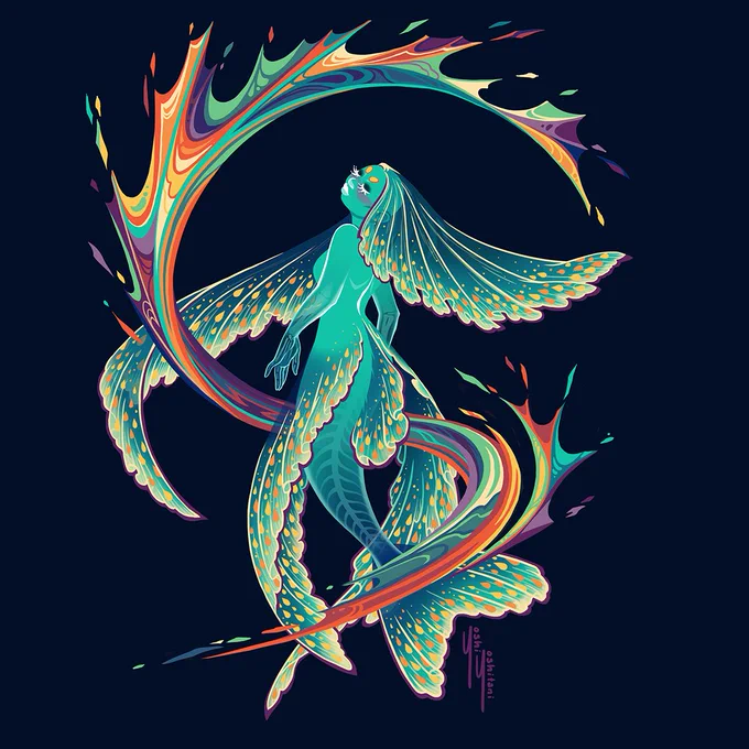 May Patreon 1 of 3  This month, my patrons voted on the theme "Deep Sea Mermaid" in honor of Mermay!  1 image down, 2 more to go using this palette