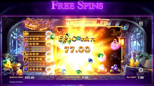 Magical Reels Online Slot -  - This is a 5 reel game with 20 paylines where players fill their Star Meter and collect symbols, build multipliers, and unlock Free Spins!