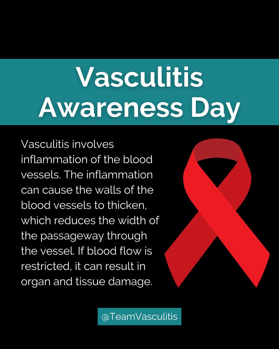 TeamVasculitis's tweet photo. It is #VasculitisAwarenessDay

Remember... you may feel alone but there are THOUSANDS of us and you can find support here or on the Team Vasculitis Instagram page.

#VAM2023 #Vasculitis https://t.co/2JjMcH0St4