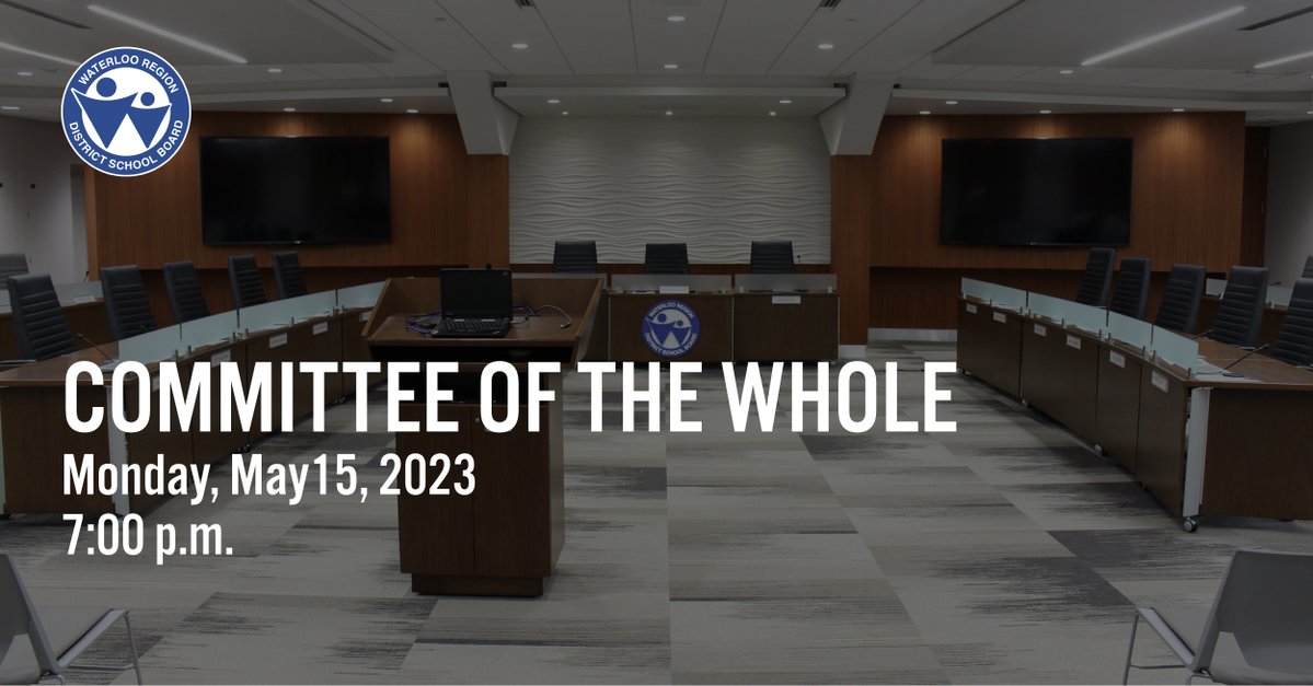 wrdsb's tweet photo. Join our trustees and staff tonight for our Committee of the Whole, which begins at 7 p.m.

Agenda: https://t.co/yEAI0SKyq7
Livestream: https://t.co/RQEe5qzVAr…

A recording of the meeting will be available on #YouTube within 24hrs after the meeting ends. #WRDSBmtg https://t.co/vRPCJuStjD
