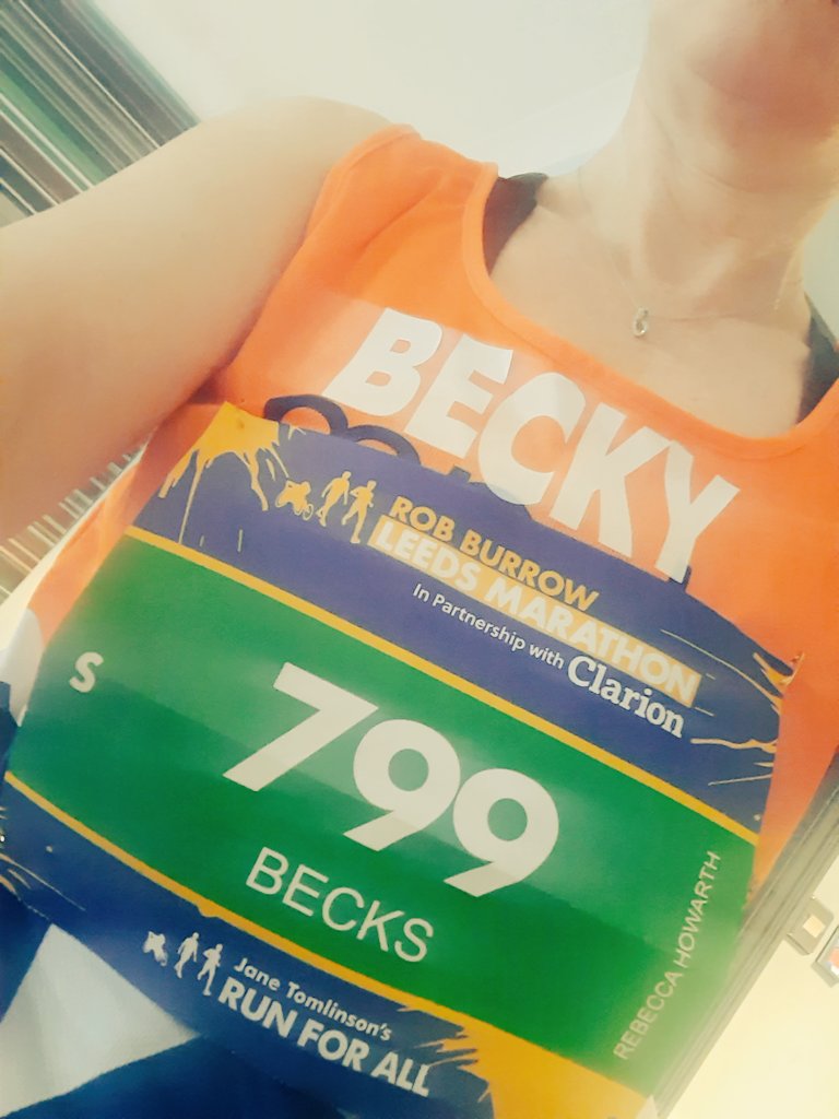beckyah1's tweet photo. Well we did it...amazing atmosphere at #RobBurrowLeedsMarathon tough course and hot weather not expected but people of Leeds you were amazing.  All in memory my sister #mnda @MNDoddie5 https://t.co/KeINwAlOIn