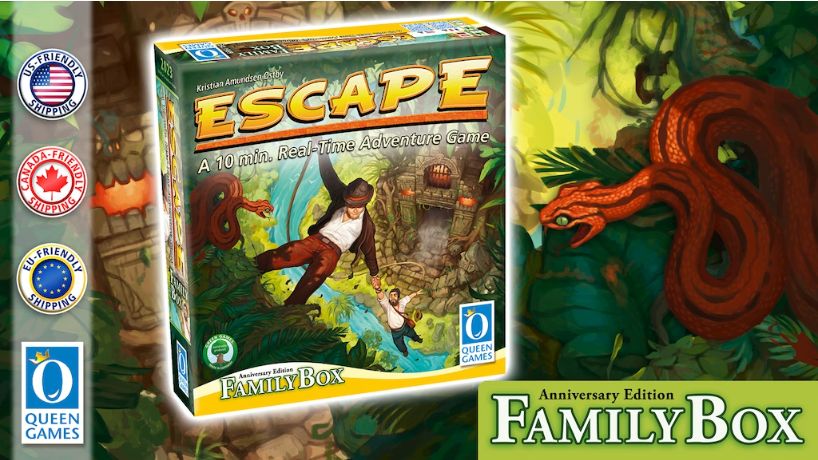 🎉Feiert mit - 10 Jahre 'Escape Curse of the Temple'! 🎂 Um das zu feiern, bieten wir eine neue Escape Family Box an, inkl. ausgewählter Queenie-Module für extra Spaß! 🎲🧩 Neu gestaltete Cover-Art inklusive! 💫 🔜 kickstarter.queen-games.com #EscapeGame #BoardGames #Kickstarter