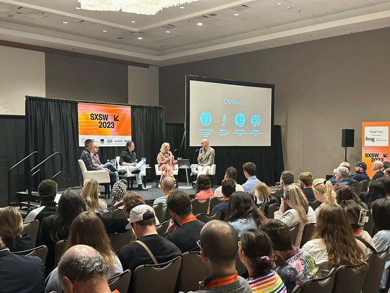 apannozzo's tweet photo. #ICYMI, I had the pleasure of hosting our @frog event at #SXSW on the Power of Provocation. Our amazing panel included David Lee, Heather Carroll Cox, Brad Zabroski, and Nate Zager. Thank you to everyone who attended!

#SXSW #Panel #frog #PowerofProvocation #SXSW2023 https://t.co/aj2mzZMGCR