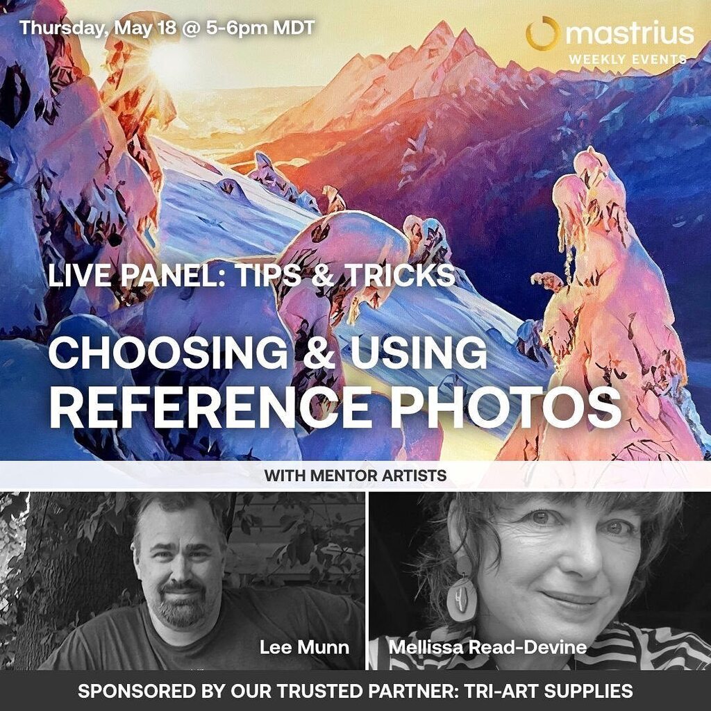 🖌️ Not every reference photo is a good one to use for painting. HOW do you choose one that will help elevate your art?!

Join us ONLINE for a LIVE expert panel:
📸 CHOOSING &amp; USING REFERENCE PHOTOS 📸
with Mastrius Mentors <a href="/lee/">zak</a>.munn.artist &amp; @readdevin… instagr.am/p/CsRhQ0tObyh/