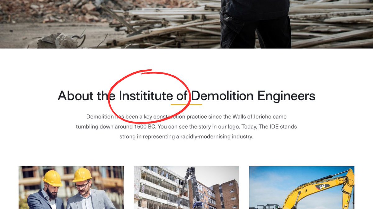 This just in from the demolition industry’s seat of learning. Someone has made a proper tititute of themselves!