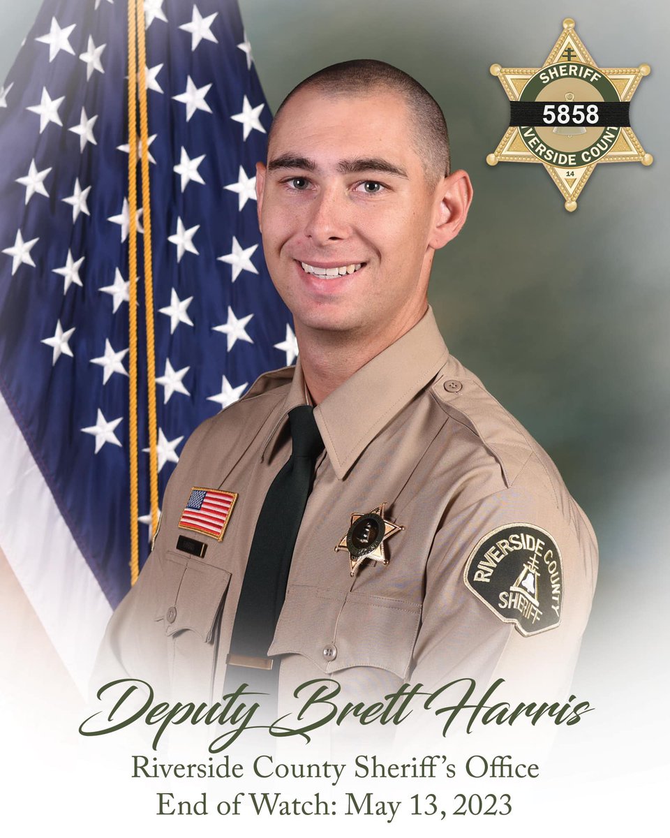 We send our love &amp; support to #RiversideCountySheriffsOffice as they have lost another deputy. Dep Brett Harris was in an on-duty traffic accident responding to a call last Friday. He suffered a catastrophic brain injury. Our thoughts &amp; prayers are with Harris' family &amp; friends.