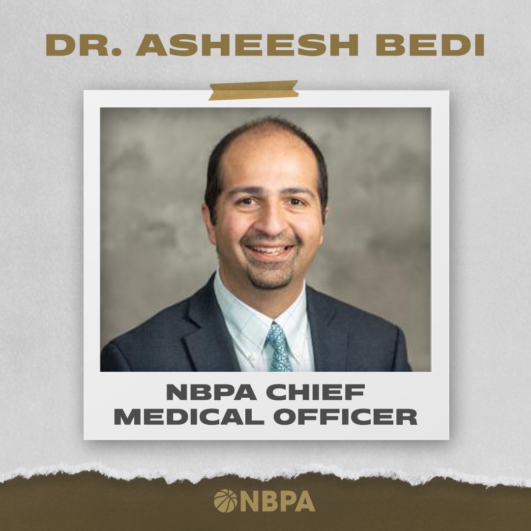 NBPA on Twitter "Dr. Asheesh Bedi will serve as the new Chief Medical