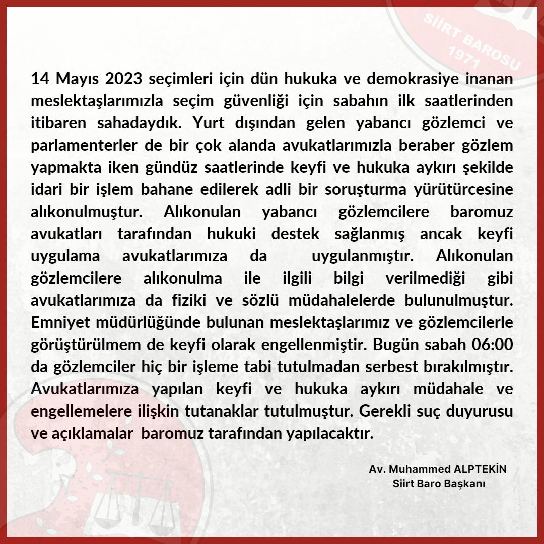 Kamuoyunun bilgisine…