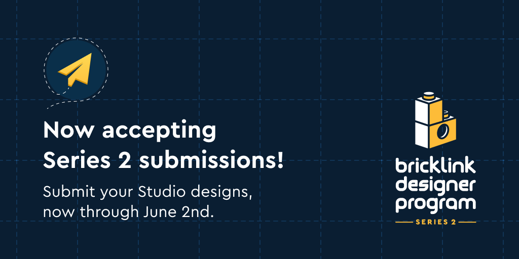 BrickLink's tweet photo. It's that time again! Submit your designs to BrickLink Designer Program Series 2, now through June 2nd at noon US Pacific time.

Can't wait to see what you build! Learn more and submit here: https://t.co/OkVvXOWa98

#LEGO #BrickLink #BrickLinkStudio #BDPSeries1 https://t.co/X4aCYJ5Zor