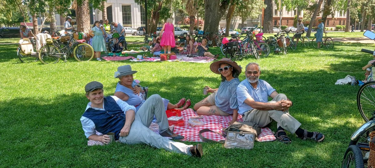 mayisbikemonth's tweet photo. All dressed with a place to go! The annual spring tweedy ride turned out the most dapper cyclists in Sactown. Thank you to our partners and everyone who showed up and showed out. Don't miss out on all the fun events going on this May. Visit https://t.co/SBsn2q3HaF https://t.co/ukRr9558LK