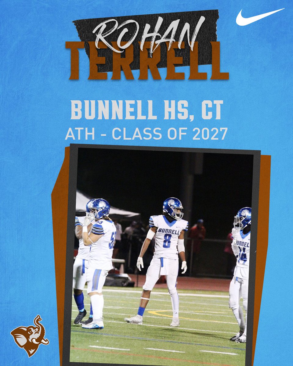 Welcome ROHAN TERRELL out of Bunnell HS, CT to the class of 2027! hudl.com/v/2JCvtU 🐘 #jumbopride