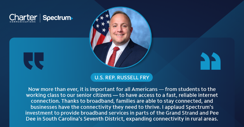 CharterGov's tweet photo. 430 homes and small businesses in Georgetown County, #SC now have high-speed internet access through our latest #RDOF buildout, part of our multi-year investment in #rural #broadband expansion. We thank @RepRussellFry for his help to connect #unserved communities.
