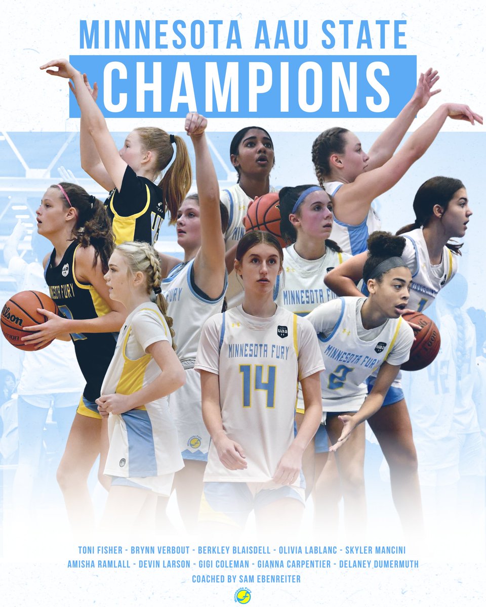 Minnesota Fury AAU (@minnesotafury) on Twitter photo ๐ฆ๐ง๐๐ง๐ ๐๐๐๐ ๐ฃ๐๐ข๐ก๐ฆ
Congratulations to our 2027 Blue team on winning the 2027 Minnesota AAU State Championship! We are so proud of you. ๐๐
#FuryFam | <a href="/CoachEbenreiter/">MN Fury 2027 UAA</a> ๐ฆ๐ง๐๐ง๐ ๐๐๐๐ ๐ฃ๐๐ข๐ก๐ฆ
Congratulations to our 2027 Blue team on winning the 2027 Minnesota AAU State Championship! We are so proud of you. ๐๐
#FuryFam | <a href="/CoachEbenreiter/">MN Fury 2027 UAA</a>