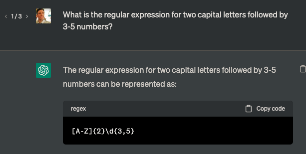The thing that upsets me about ChatGPT knowing regular expressions isn't so much robots taking over the world, but rather how so many Algorithms 101 students won't have to endure the same torture as everyone before them.