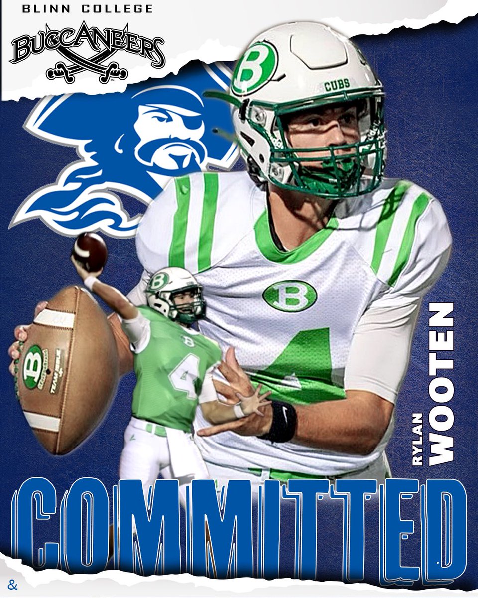 After a lot of thought, and a great talk with @Coach_RyanMahon I’ve decided to stay in my hometown to continue my academic and football career at Blinn College. Thanks to my family, coaches, and teammates for all their support and making this possible.