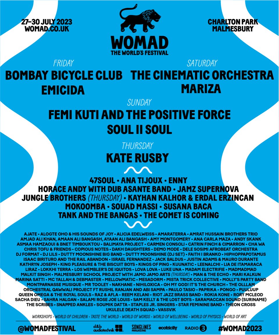 We're looking forward to playing @WOMADfestival this summer