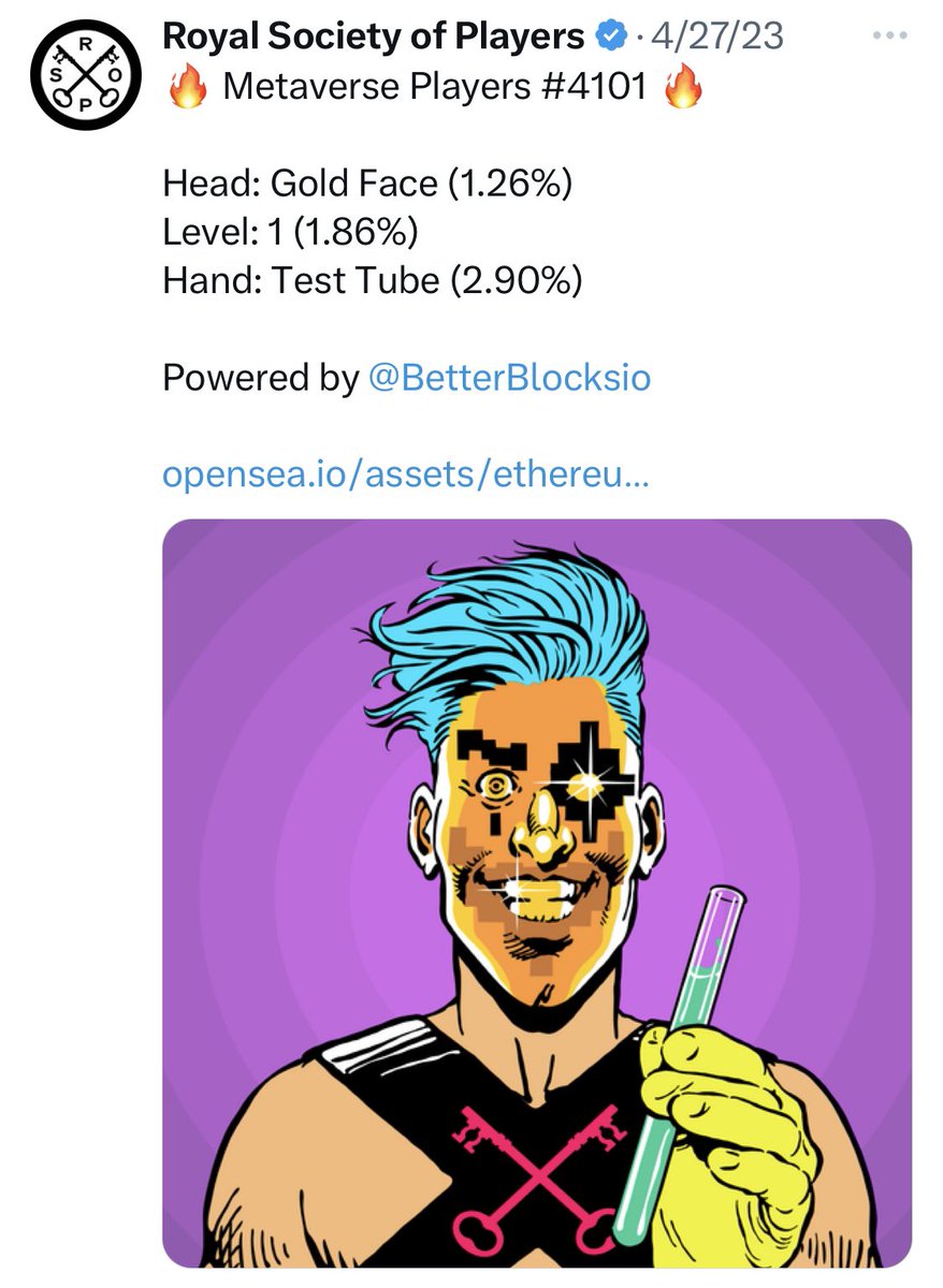 PeterNFontova's tweet photo. Here is your chance to earn 50 $ROYAL for use in the $RSOP Marketplace!

- Create/deploy an #MVPBot using the FREE #SpotlightBot from @BetterBlocksio 🤖

- Post a screen shot in the comments!

You do not need own a @RoyalSocietyOP #NFT to earn/own $ROYAL!

https://t.co/bvJ4VNGsvW https://t.co/JDOOpigLAx