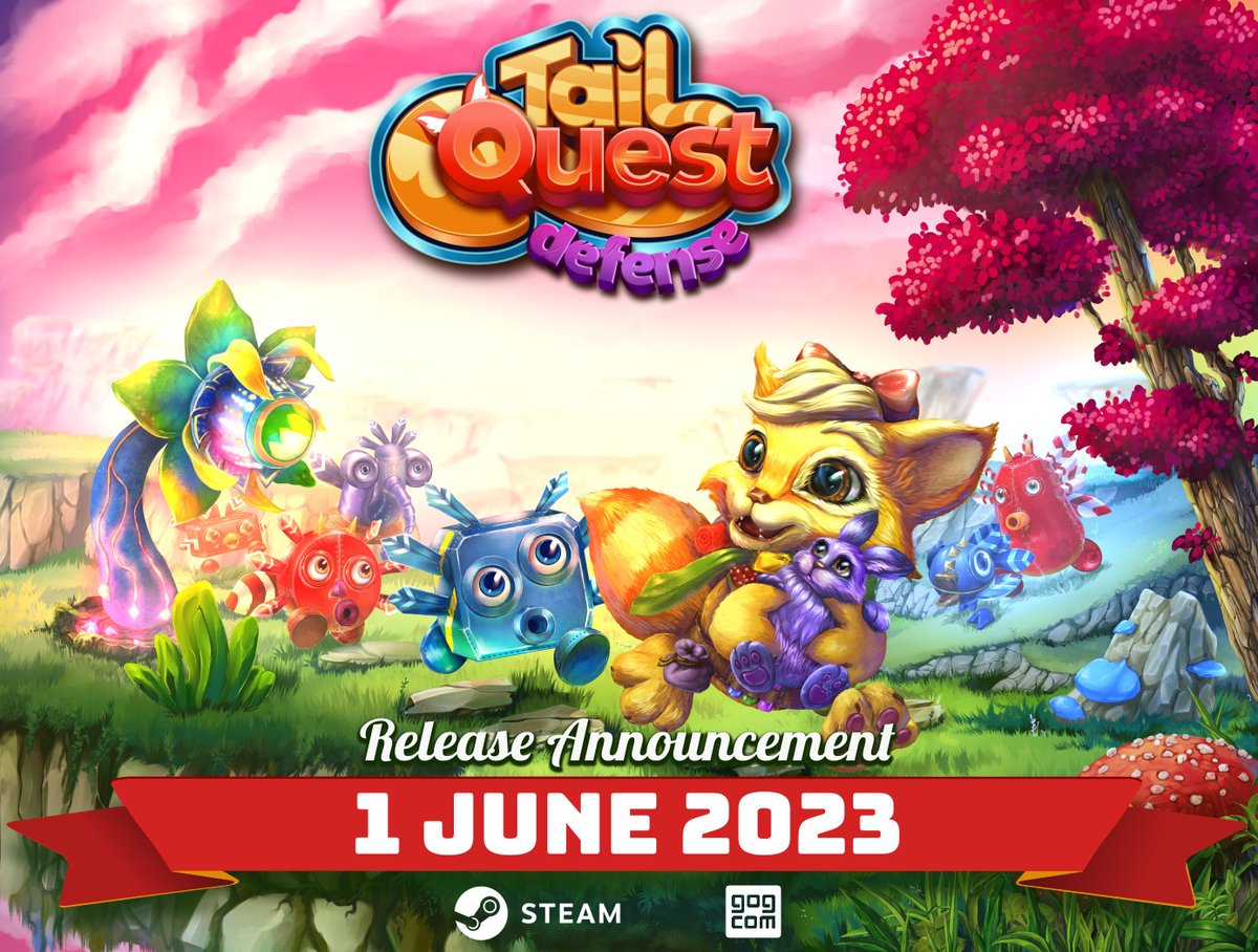 Yes, it's official! 🥳🥳 TailQuest defense will be released on June 1, 2023! 🎉 Add to your wishlist: ➡️STEAM store.steampowered.com/app/824090/Tai… ➡️GOG gog.com/pl/game/tailqu… #gamer #games #GamingNews #TailQuest #Godot #IndieDevs #gamedev #cozy