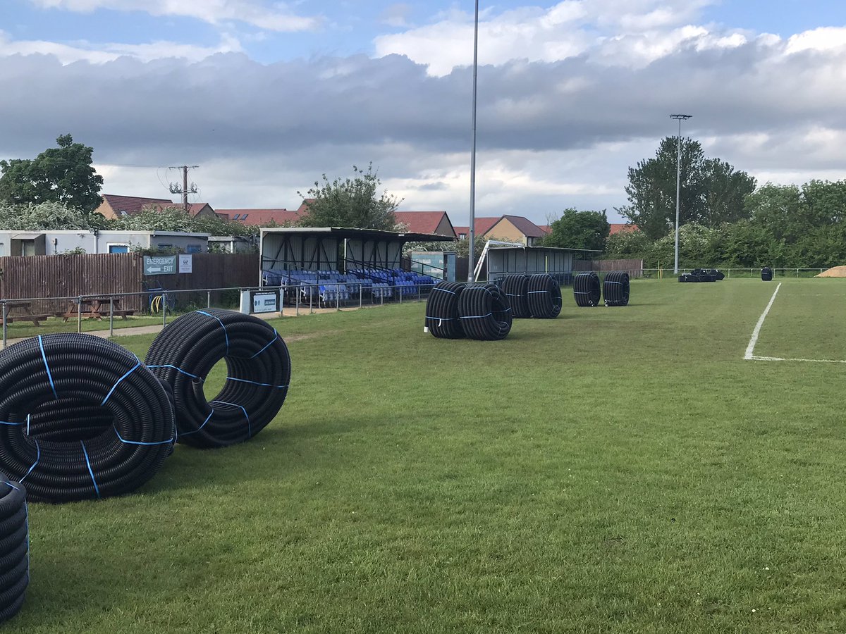 Work started this morning on the much needed pitch drainage, complete new pitch drainage being carried out by Ben Taylor’s Sports Pitches from Loughborough ⚽️💙 <a href="/HuntsFA/">Huntingdonshire FA</a> <a href="/utdcos/">UCL</a> <a href="/UCLFanZone/">UCL Fan Zone</a> <a href="/squeezefootball/">Squeeze</a>