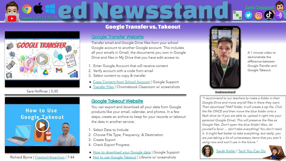 Newsletter-Google Transfer vs. Takeout 2023

Changing schools, careers, or retiring? Take your resources! Transfer files to a new account or Takeout to a physical file. Advice from @sarahjkiefer & videos from @techwithsara & @rmbyrne.
 
#edtech #GSuiteEDU- mailchi.mp/207480da1e15/w…