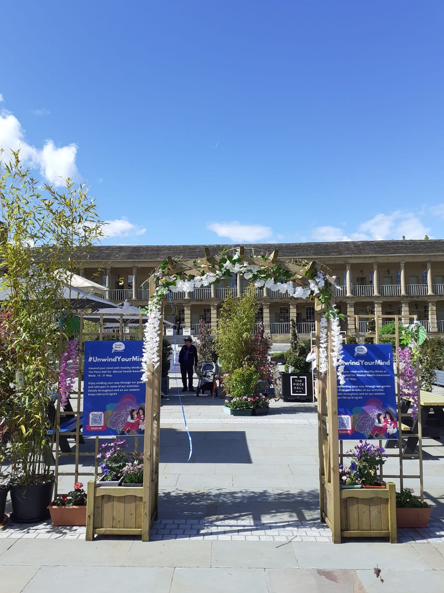 HealthyMindsCW's tweet photo. Our gorgeous Healthy Minds' Garden is up and buzzing in @ThePieceHall courtyard, featuring spectacular plants on loan from Gordon Rigg in Tod. So what are you waiting for?
Come #UnwindYourMind for #MentalHealthAwarenessWeek, and join our activities: https://t.co/yr6T6Q4bGk https://t.co/H6cDA0gt7u