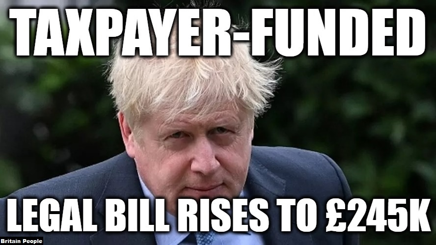 LEGAL FEES:  #PARTYGATE

🔴BORIS JOHNSON'S taxpayer-funded legal bill RISES to £245,000

In February, MPs register showed Boris Johnson had earned £5 MILLION in the few months since leaving office.

👉RETWEET if you agree he should pay his own legal fees.