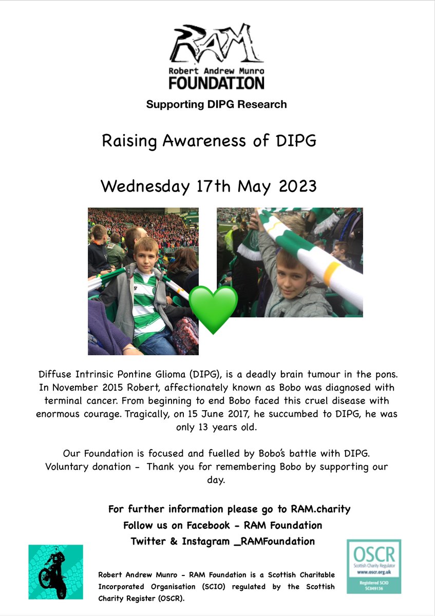 _RAMFoundation's tweet photo. Help RAM and Wear Green on Wednesday - DIPG Awareness Day. π #_RAMfoundation #RAMTeamBobo #DIPG #DIPGawareness #RAMweargreen4bobo please share https://t.co/rWloAk6i4n