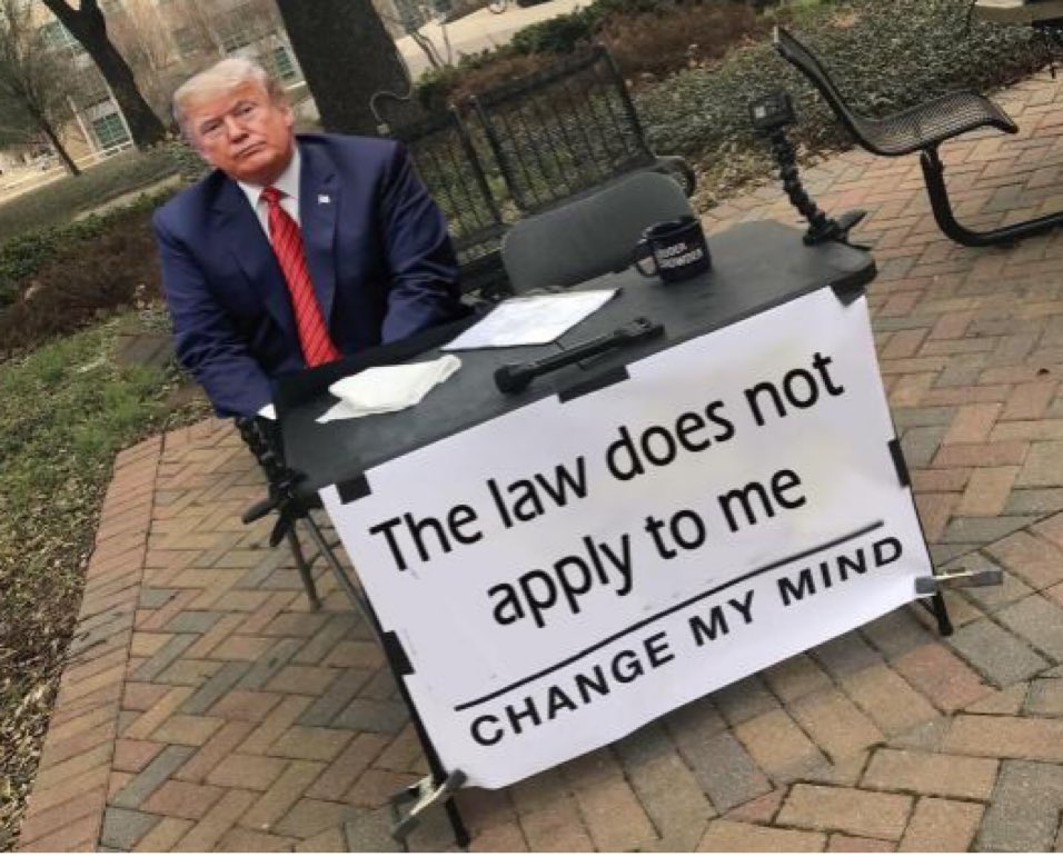 LiddleSavages's tweet photo. THE LAW (Constitution)
DOES NOT APPLY TO
DONALD TRUMP
#ExactlyThis https://t.co/PQMb3zKCgO