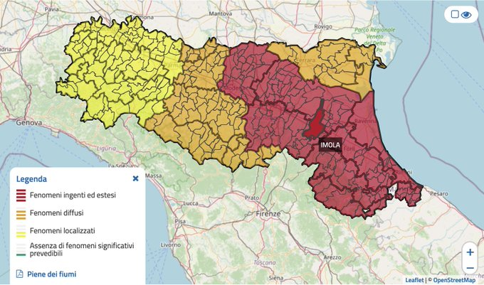 🚨 | Highest rain warning has been issued in Imola by the regional weather service ⛈️

Flood warnings have also been issued 😳