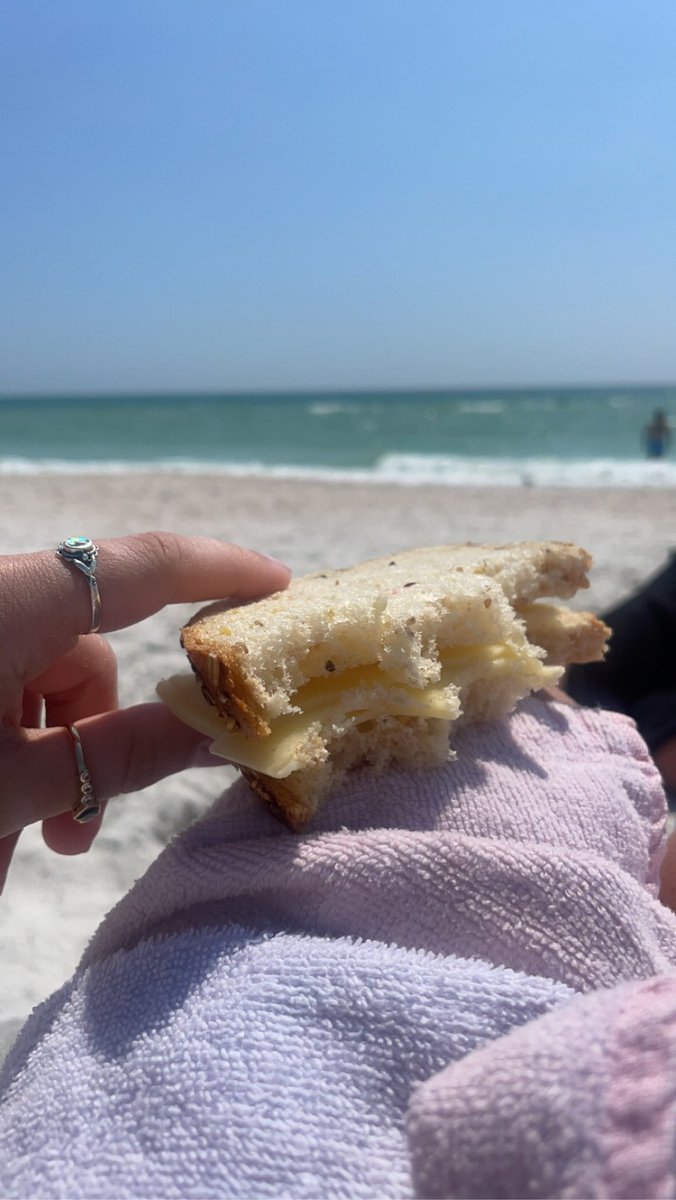 Ktabb26's tweet photo. eating a cheese sandwich on the beach! https://t.co/gc66l4KQHr