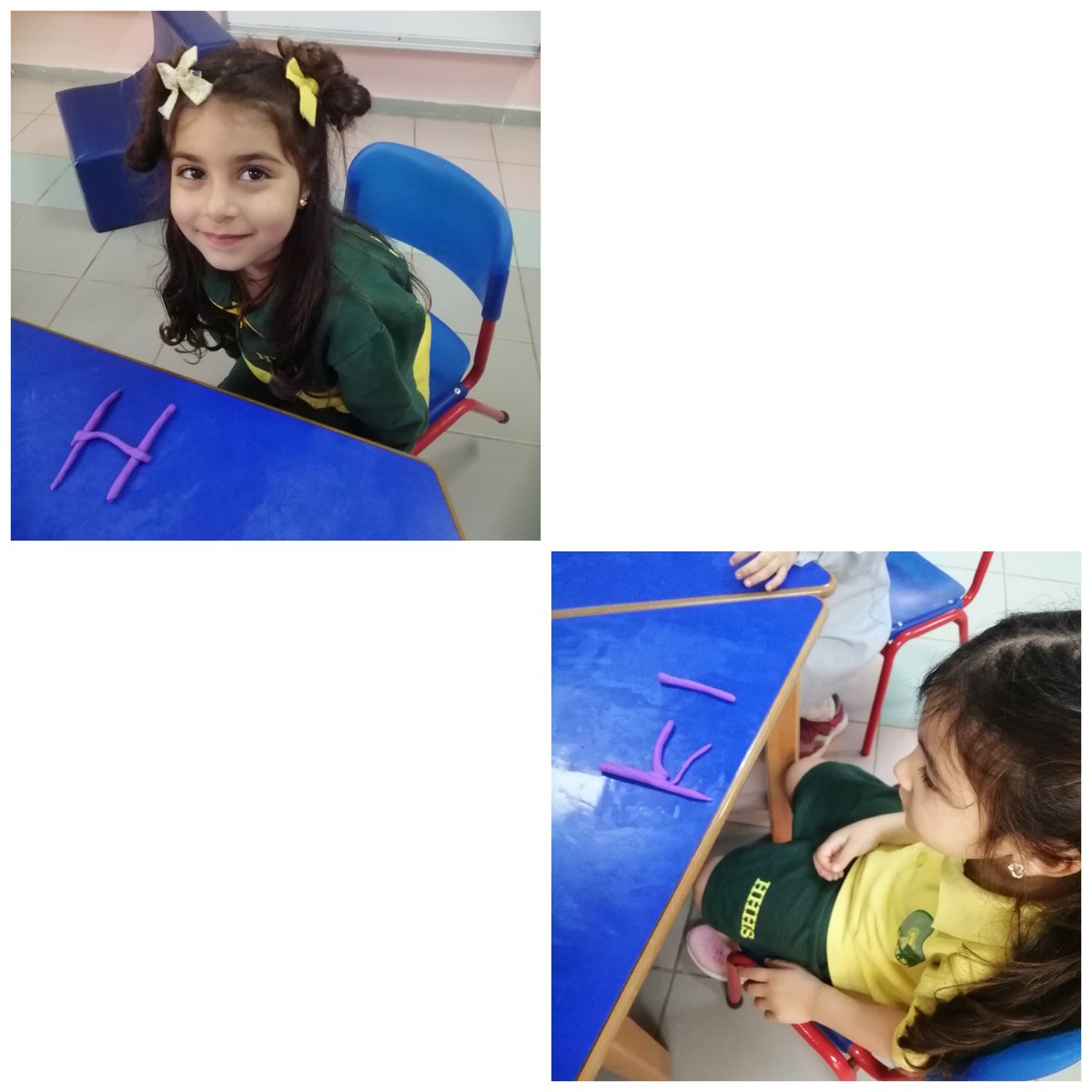 yaman_dima's tweet photo. Kg1c students formed the initial letters of their names using playdough.
@tbaassiri @sashgh @reem_lutfi @Hhhsinfo @mar https://t.co/SeKvys5wjZ