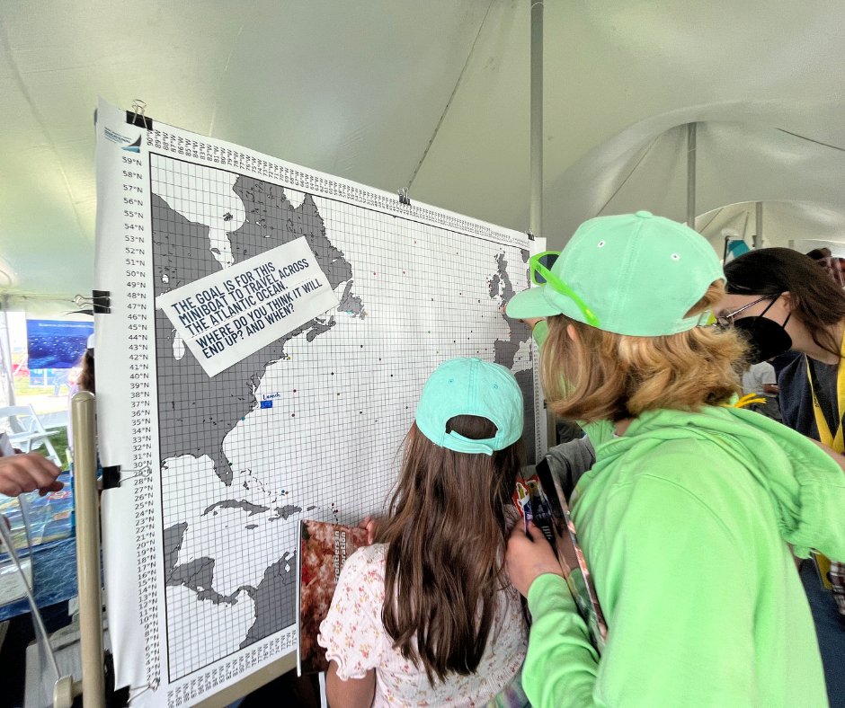 URIGSO's tweet image. ⛵️🌊 We are so excited to bring the TMS Sea Challenger, built by Thompson Middle School students, to @theoceanrace stopover in Newport this week! Stop by the Exploration Zone to check out the #miniboat, make predictions on where it will travel &amp;amp; sign the notebook! @miniboats