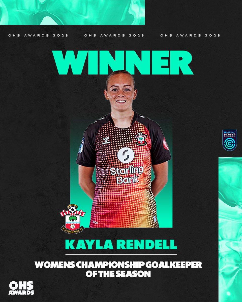 OnHerSide1's tweet photo. 🏆 Kayla Rendell is your @BarclaysWC Goalkeeper of the Season! Congratulations, @kayla_rendellx 🎉

#OHSAwards https://t.co/NmxAy67ZON