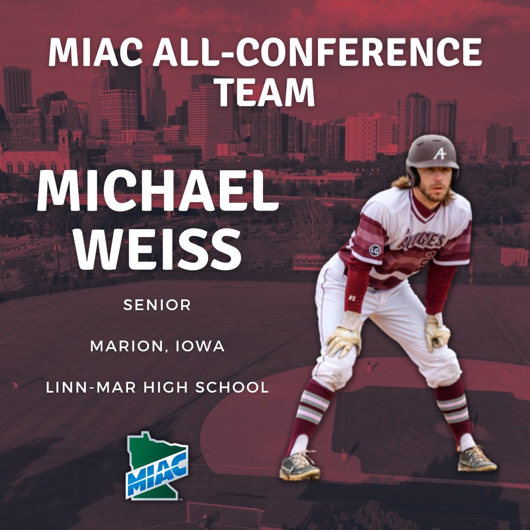The Senior - Michael Weiss - earns MIAC All-Conference Team honors! Congrats Mike!

MIAC Awards Link: miacathletics.com/news/2023/5/15…