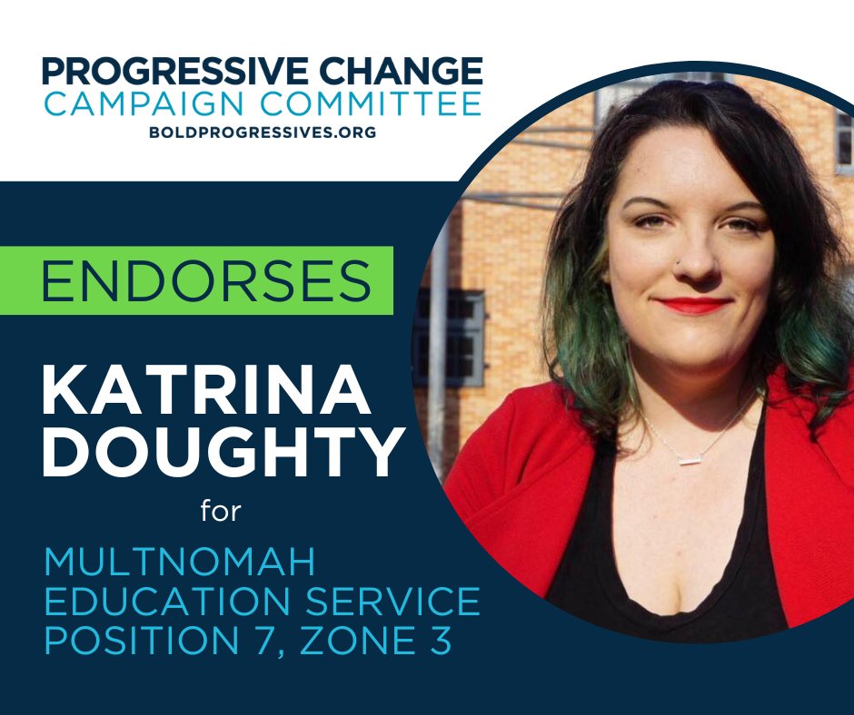 In Oregon, we're backing <a href="/KatrinaDoughty2/">KatrinaDoughty@MESD</a> for re-election on the Multnomah Educational Service Board!

Katrina is a tested and trusted leader with a clear vision of what Multnomah students and their families need to succeed.