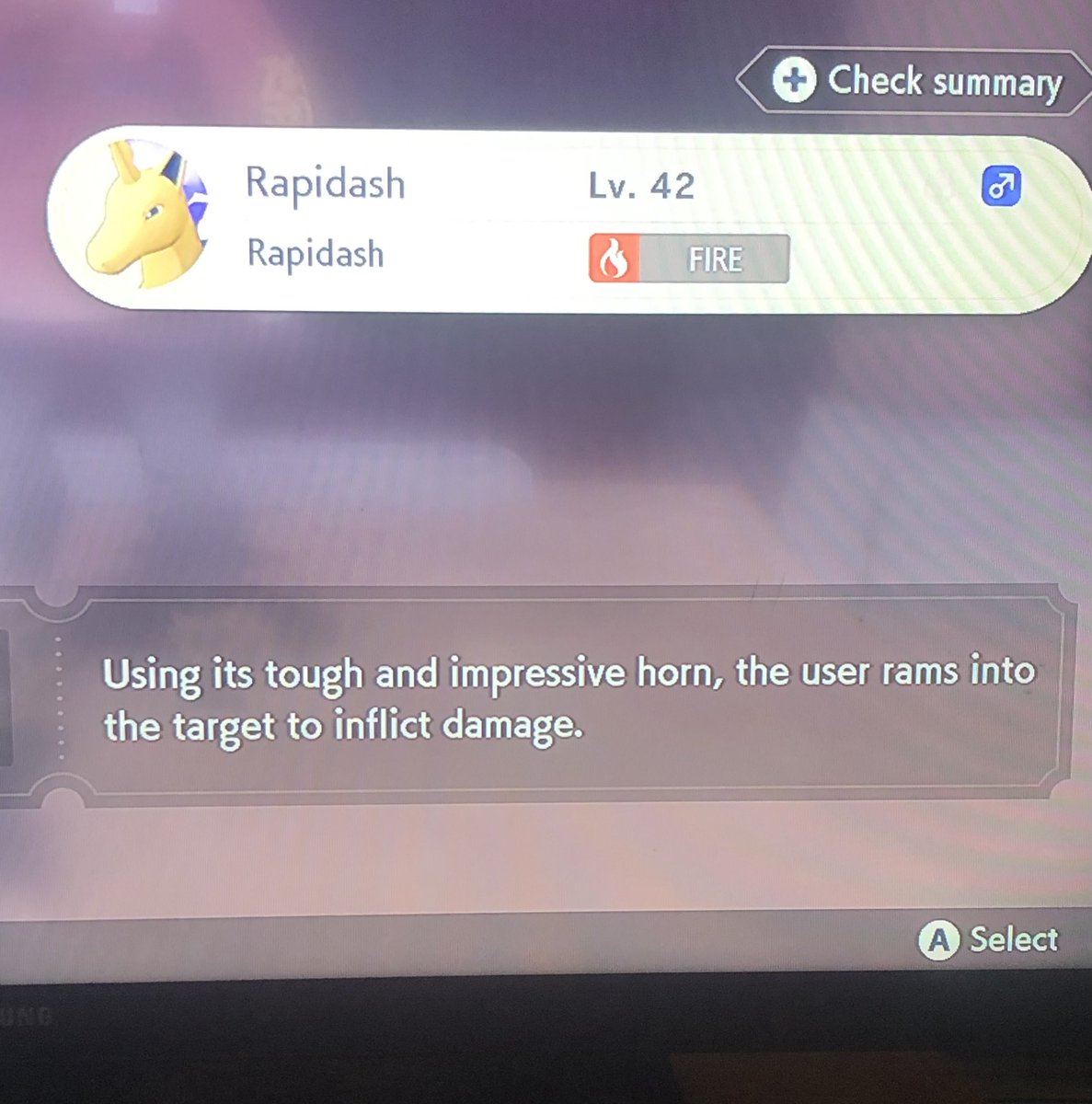 itserikalan's tweet photo. I’m playin some arceus legends and I’m gettin a little giggle from this description of a move https://t.co/iuGXqJdH70