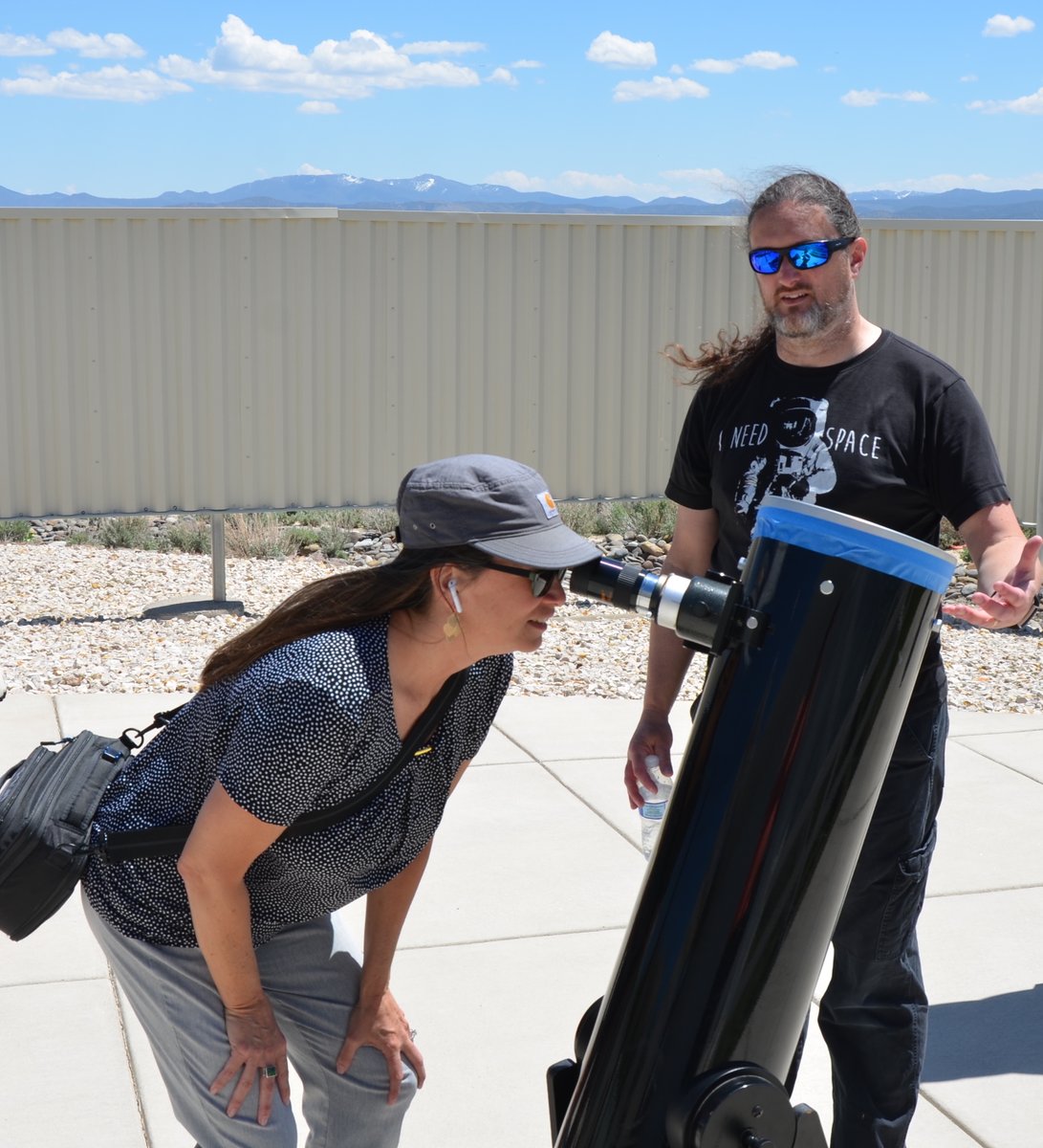 Students, faculty and staff took the time to celebrate Jack C. Davis Observatory's 20th anniversary today. They enjoyed sunspot viewing, learning about the solar system and observatory, tacos and moon pies, and a special appearance by Willy. Happy 20th birthday, JCDO! #iamwnc