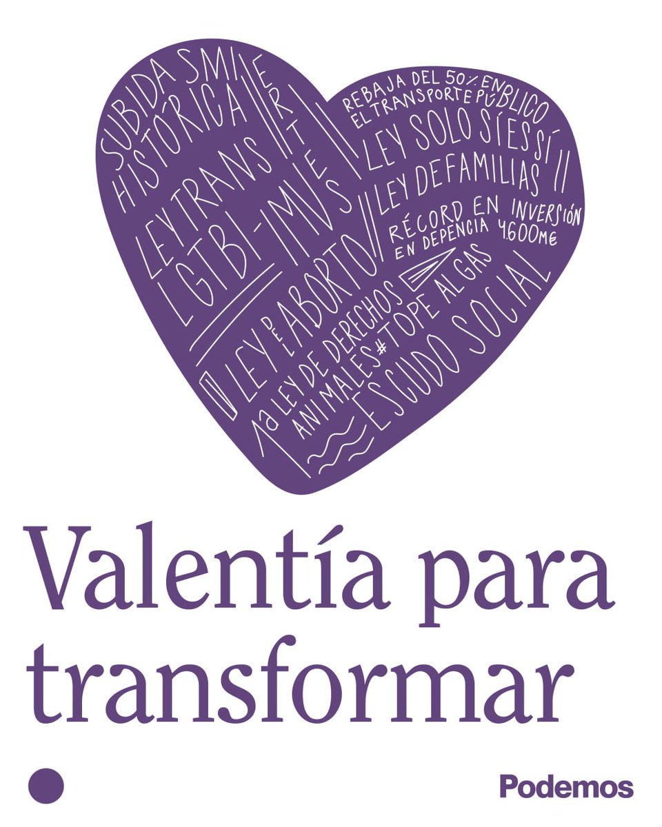 #ValentíaParaTransformar28M
#YoConPodemosSiempre 
#YoConAlejandraJacinto 
#YoConIoneBelarra 
#yoconirenemontero ✊💜