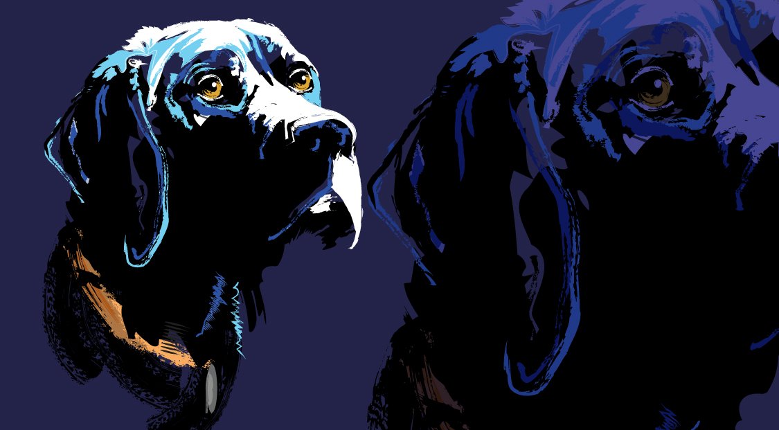 NeilBromfield's tweet photo. I'll paint your dog, just don't ask me to take it for a walk. Got to set boundaries. This drawing is much looser than I normally go and with a more restricted colour range. https://t.co/FFfONCv9qx